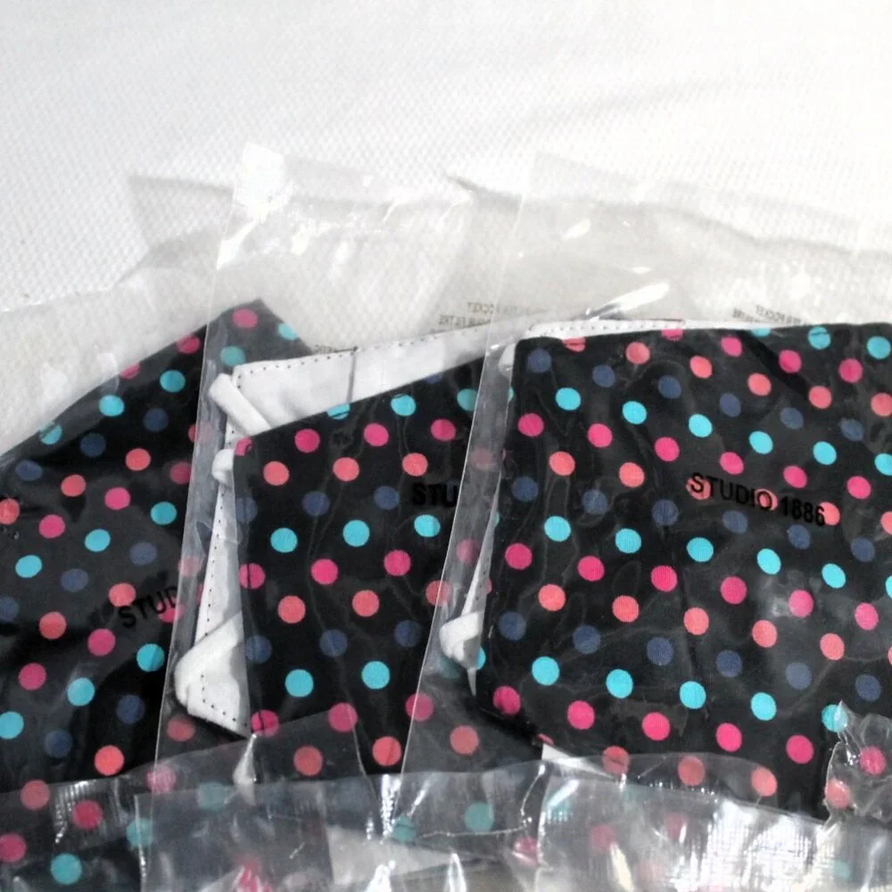 Set of 7 Avon / Studio 1886 Printed Cloth Masks With Filter Pocket, NEW SEALED